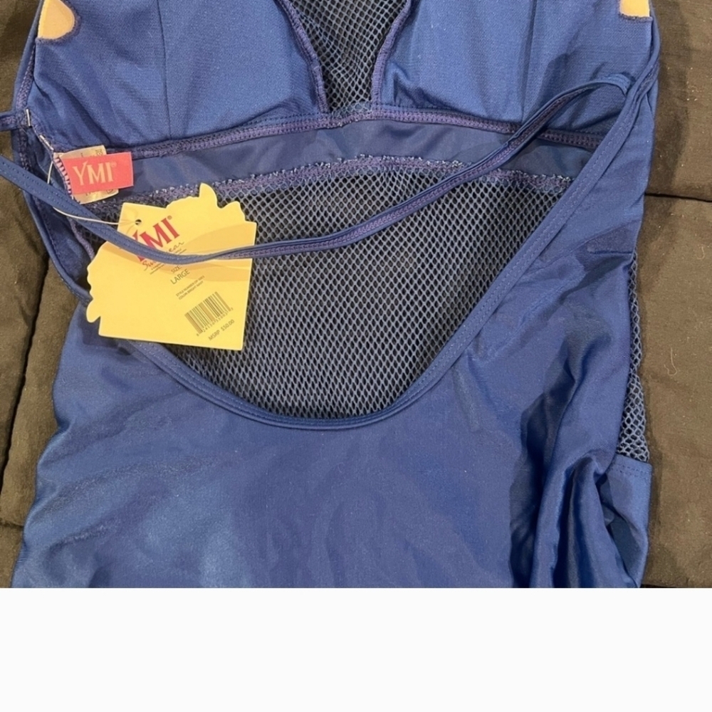 YMI Blue One Piece Swimsuit Size Large NWT - Picture 4 of 4
